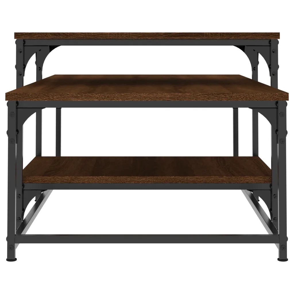 Tavolino Salotto Rovere Marrone 102x60x45cm Legno Multistrato
