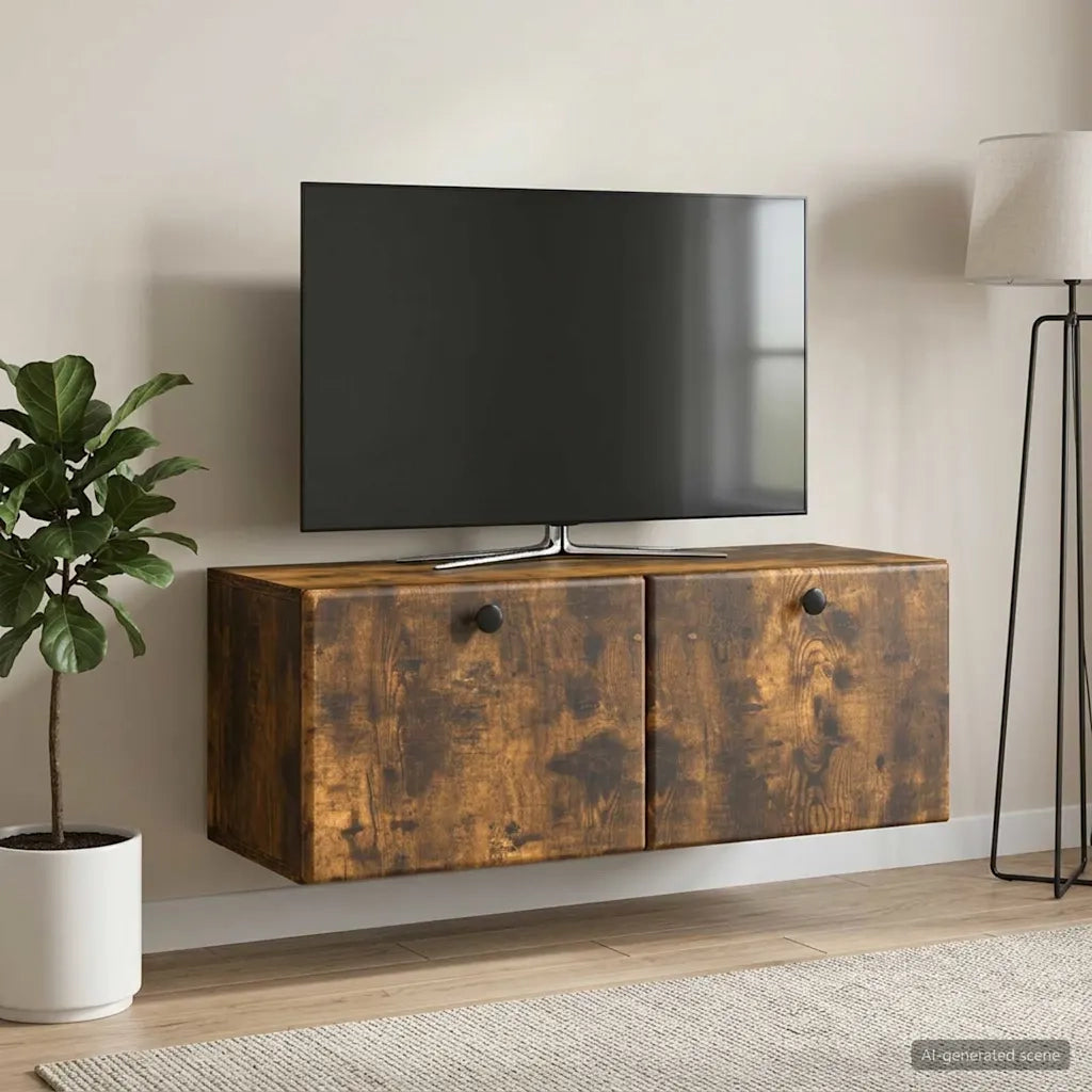 Mobile Porta TV da Muro 78,5 x 31 x 30 cm Rovere Fumo 899230