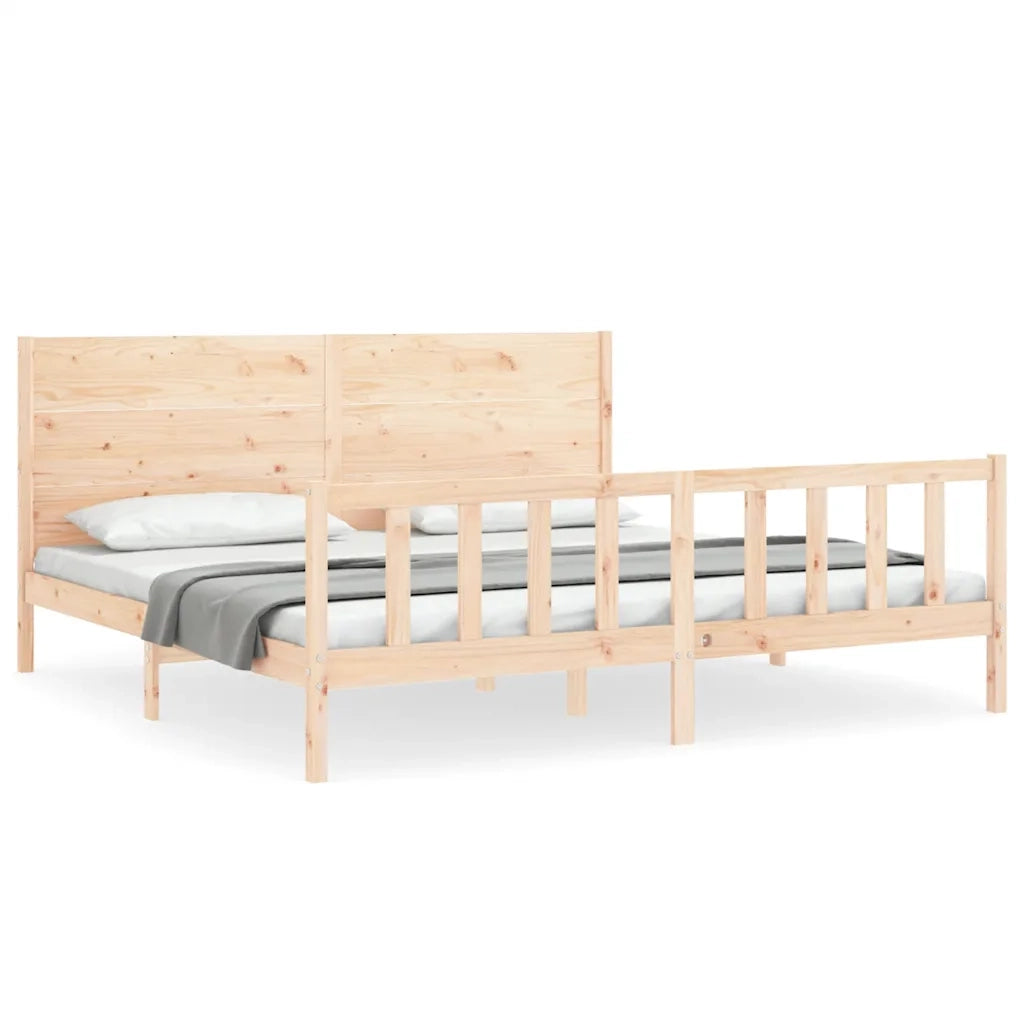 Giroletto senza Materasso-Struttura Letto 200x200 cm in Legno Massello di Pino 197423