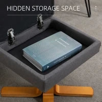 Poltrona Relax con Poggiapiedi, Inclinazione a 145°, in Poliestere, 80x86x99 cm, Grigio