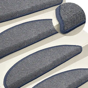Tappetini per scale 15 pz 56x17x3 cm grigio chiaro e blu semicircolari 322374