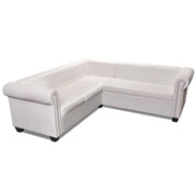 Divano angolare Chesterfield 5 posti in similpelle bianca 02_0020233