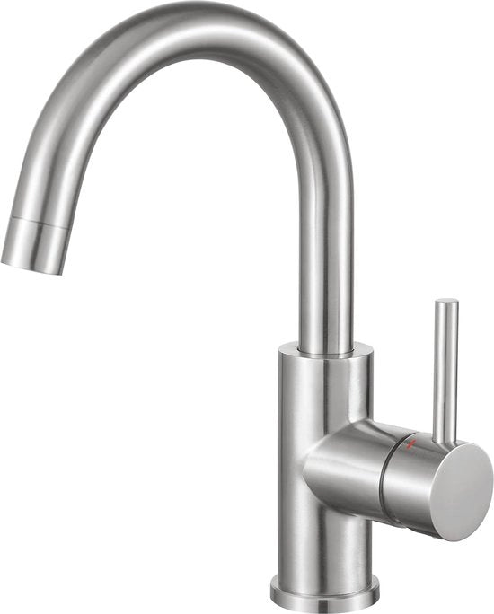 Krano Rotativo 360° - Uscita Elevata per Lavabo e Doccia - Maniglie in Acciaio Inossidabile