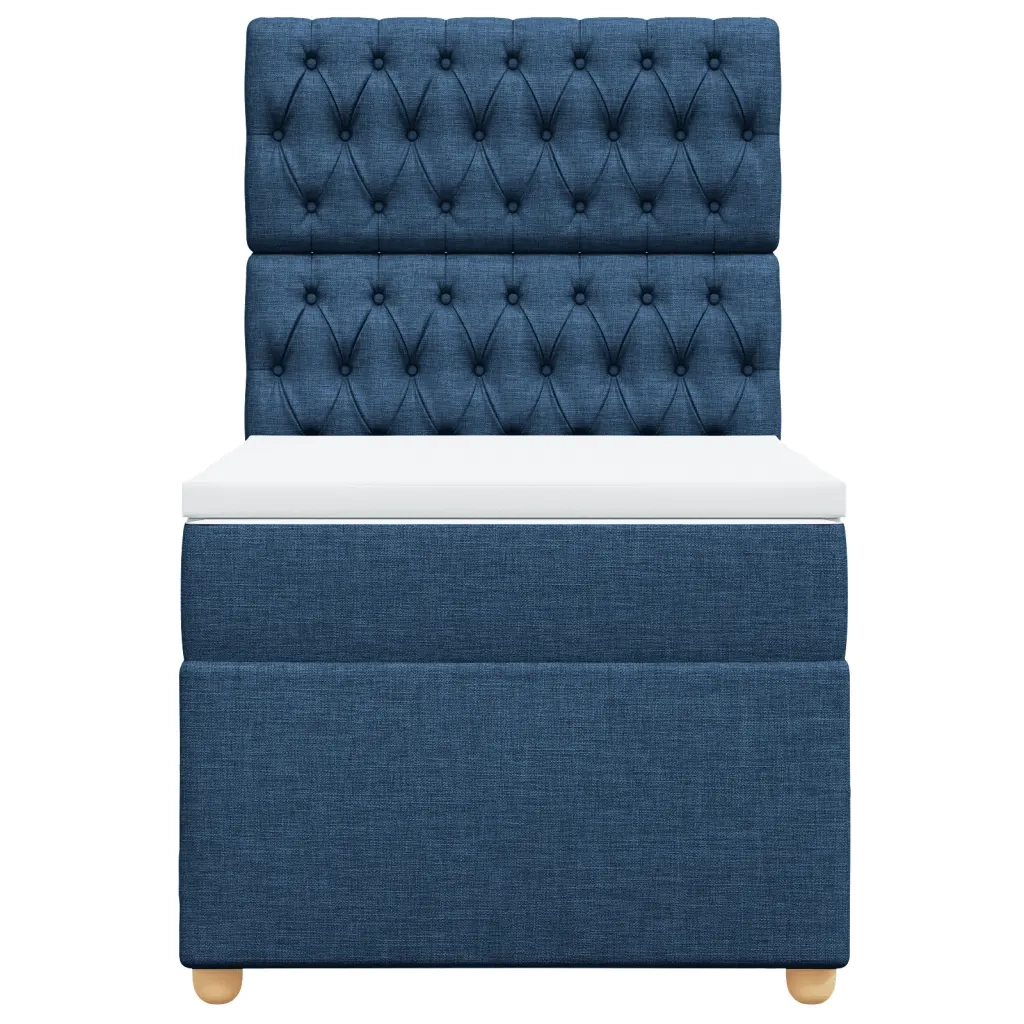 Giroletto a Molle con Materasso Blu 90x190 cm in Tessuto