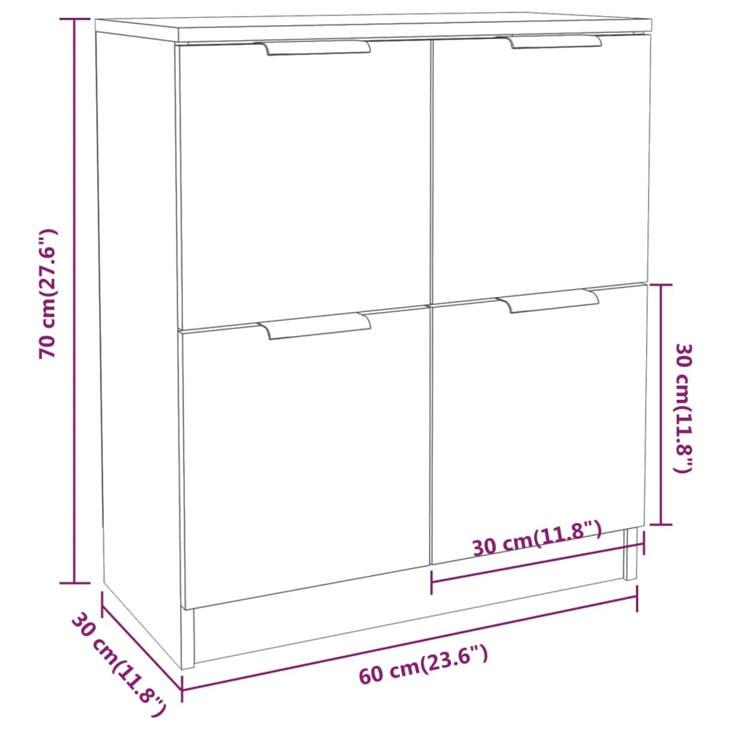 Buffet credenza cassettiera armadio mobile contenitore organizer per cucina soggiorno salotto 60 x 30 x 70 cm legno ingegnerizzato grigio 02_0031954