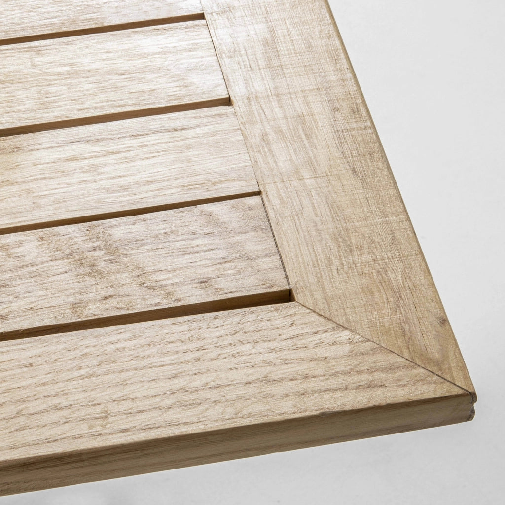 Oviala - Set di tavolo da terrazza e 4 sedie in alluminio e legno