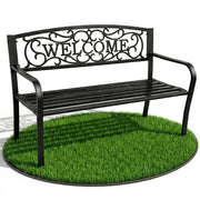 Panchina da giardino nera IRYS con gambe in acciaio e schienale in ghisa larghezza 127 cm