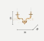 APPLIQUE VILLA 2 LUCI FUME' E CROMO ATTACCO E14