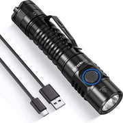 Lanterna LED 1300 lumen - Indice di visibilità 90 - Ricaricabile via USB-C - 6 livelli di illuminazione - Regolazione di intensità senza scatti - Magnetico - Batteria 18650 - Luce bianca neutra