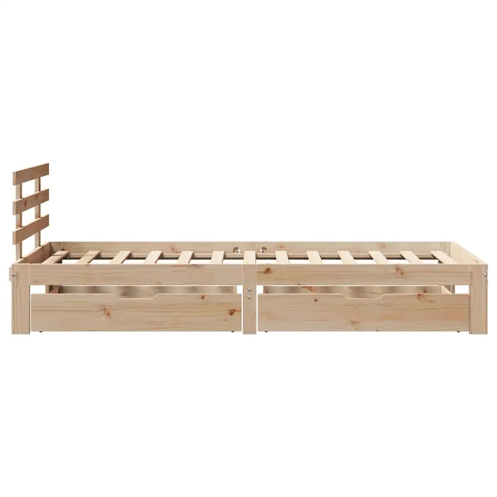 Giroletto con Cassetti 90x190 cm in Legno Massello di Pino 3301996