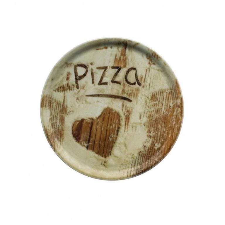 Set 6 Piatti da Tavola Pizza in Porcellana Napoli Flour Heart 33 cm