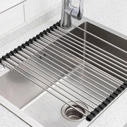 Afdruiprek opvouwbaar roestvrij staal per borden 43 x 35 cm con contenitore inclusa