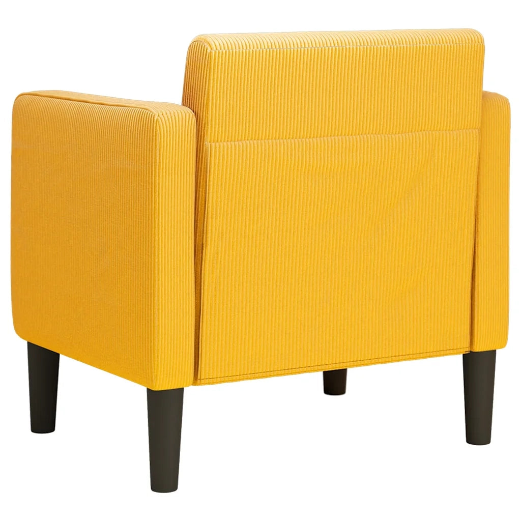 vidaXL Divano Sedia con Braccioli Giallo Chiaro 54 cm Tessuto a Coste