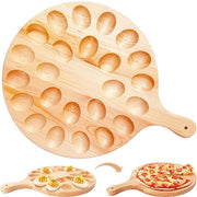 Egg holder in legno rustico, adatto per frigorifero o piano di lavoro, per esporre o conservare fino a 12 uova, facile da pulire.
