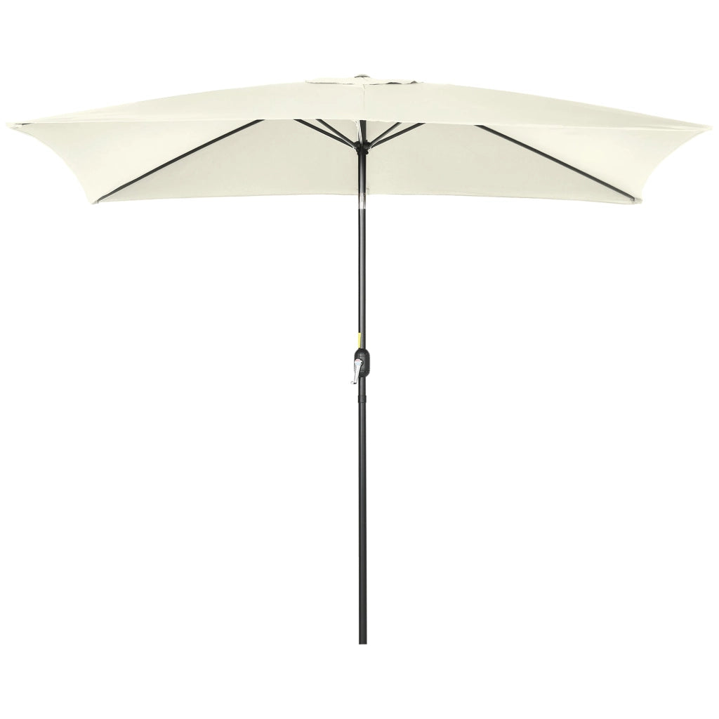 Ombrellone da Giardino 1,9x2,9x2,4 m Palo Ø38 mm in Alluminio Metallo e Poliestere Bianco Crema