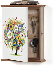 Sostegno per chiavi Vintage Bianco - Sostituto di chiave - Organizzatore per parete - 6 ganci - Legno - 20 x 26 x 6 cm