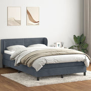 vidaXL Giroletto a Molle con Materasso Grigio Scuro 160x210 cm Velluto