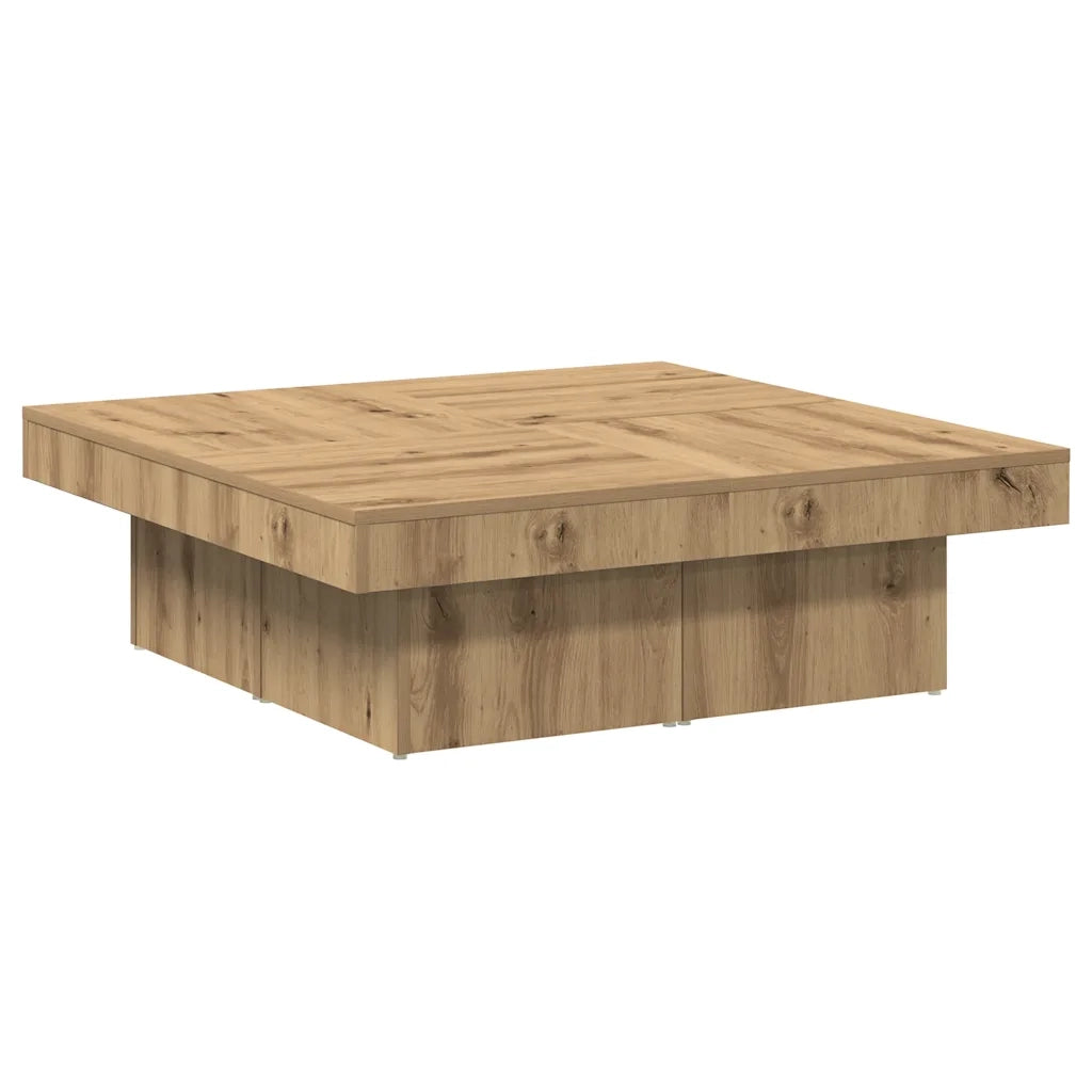 Tavolino da Salotto Rovere Artigianale 90x90x28 cm Truciolato