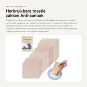 Set di Tasche per Toastie 20 pezzi - Riciclabile - Antitrasformazione - Lavabile - Teflon - Igiene - Per Panini Fornello/Toaster