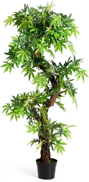 Bonsai Artificiale, Albero per Interni, Pianta Artificiale con Vaso, Albero Decorativo, Ideale per Casa, Ufficio, Ristorante (160 x 19 x 19 cm)