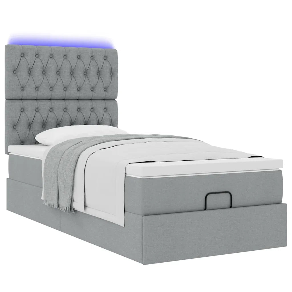 Struttura Letto Pouf con Materasso 90x190 cm in Tessuto 3314051