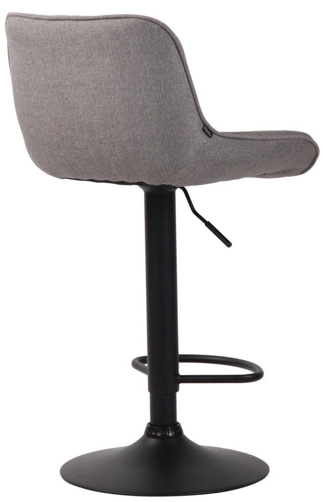 Set di 2 sgabelli da bar Lentini in tessuto grigio,nero