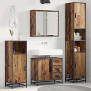 Set di mobili per il bagno con cassetto 3 pcs Legno vecchio 3402533
