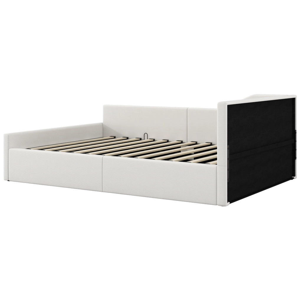 Divano letto 140x200 con contenitore; MDF e compensato; beige