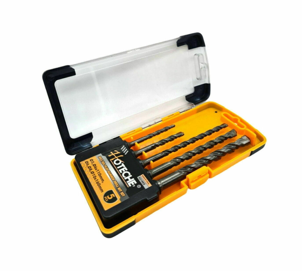 KIT ASSORTIMENTO DI 5 PUNTE PER TRAPANO SDS PLUS DA 5-6-8-10 MM PER CEMENTO