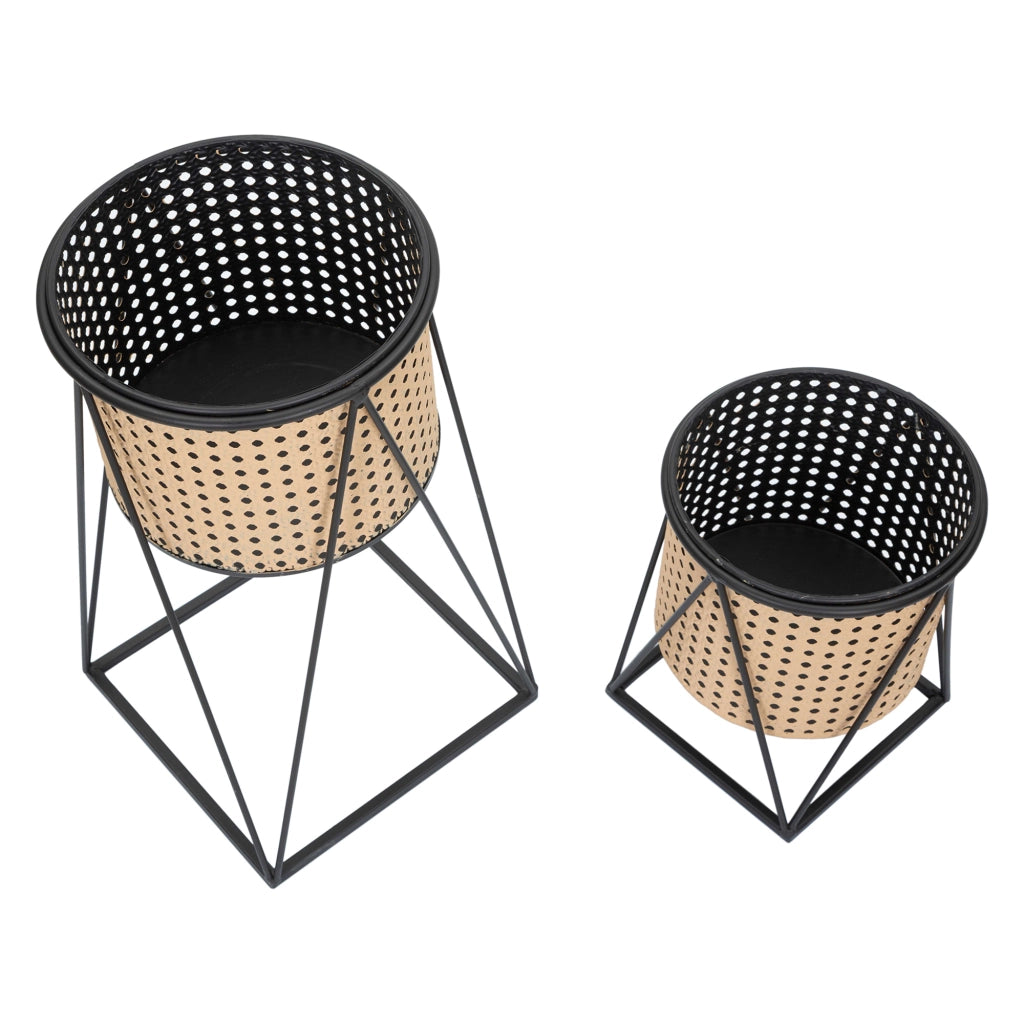 Sisimi, Vaso set 2 Vasi, Portavasi Rimovibili, Bianco Crema