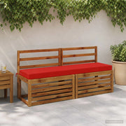 Cuscini per Panchina a 2 Pezzi SOEST 2 pz 100% Poliestere Rosso 949943