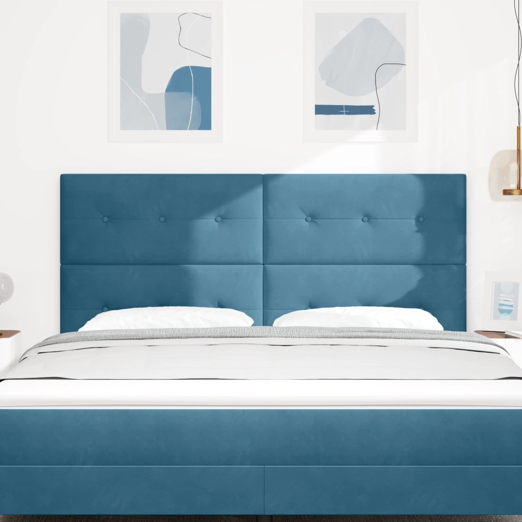 Testiera trapuntata blu scuro 180 cm velluto
