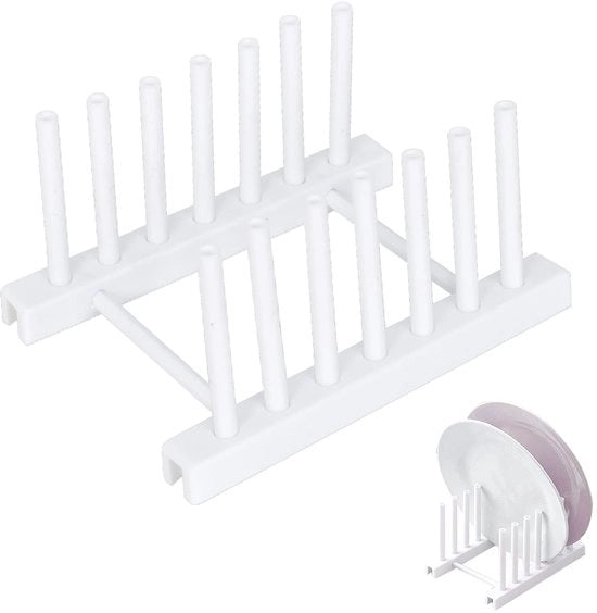 Sistema di asciugatura per piatti in plastica - riutilizzabile - contenitore per piatti in plastica - 6 fessure - robusto e rimovibile - asciugamano per piatti