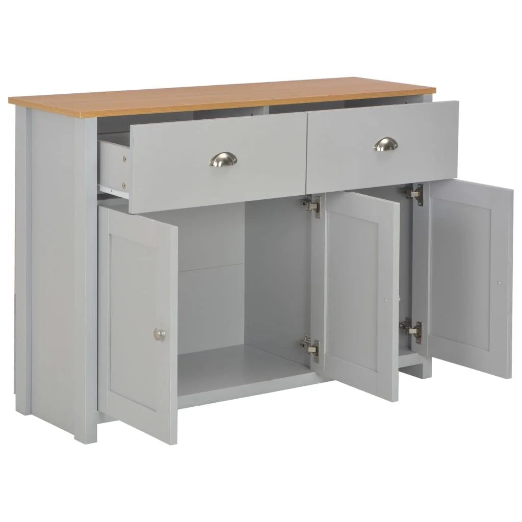 Credenza grigia mobiletto consolle mobile contenitore 112 cm 4402264