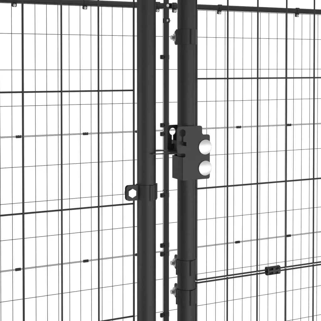 Recinto per animali da esterno per cani in acciaio con tetto 26,62 m² 02_0000399