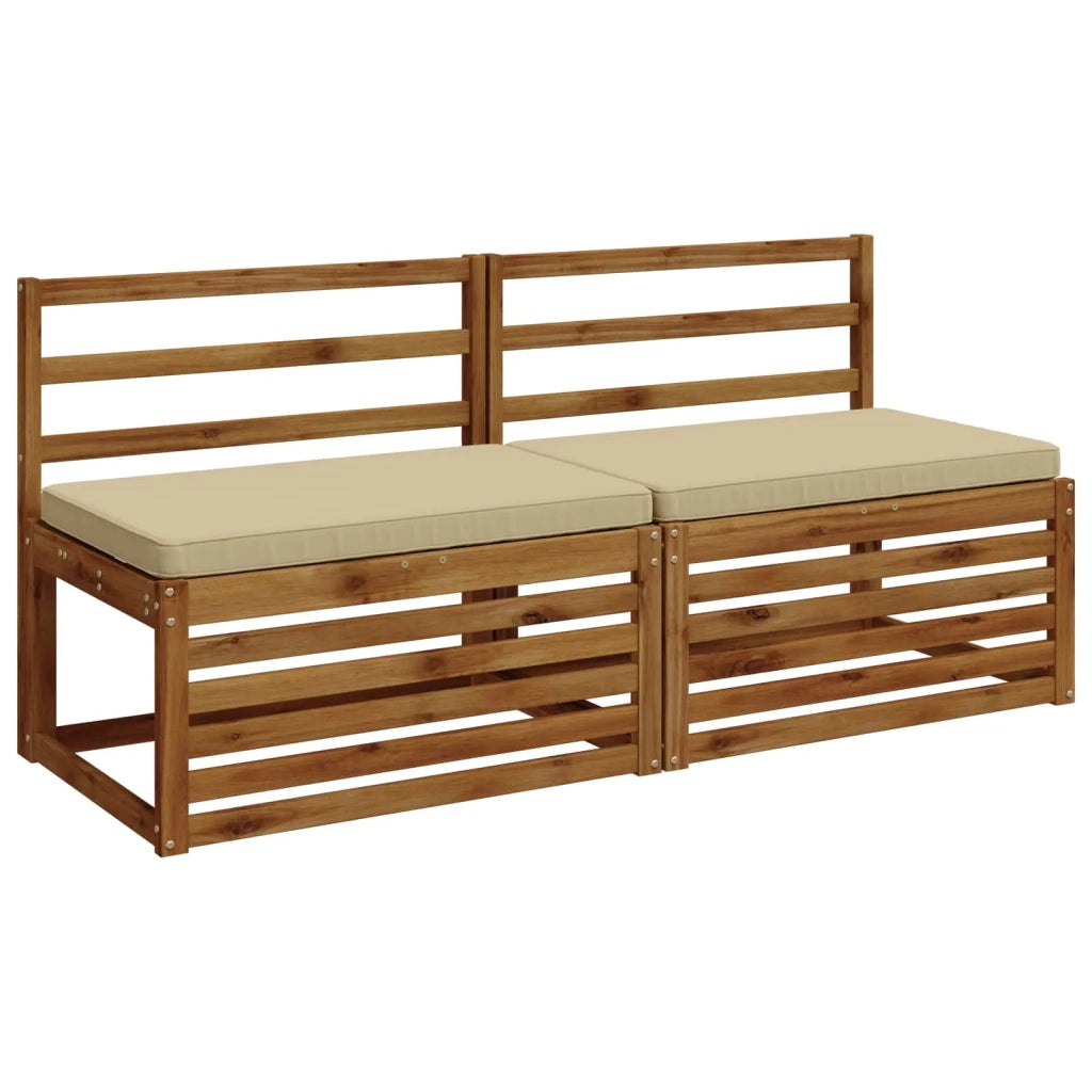 Cuscini per Panchina a 2 Pezzi VUGHT 2 pz 100% Poliestere Beige 951659