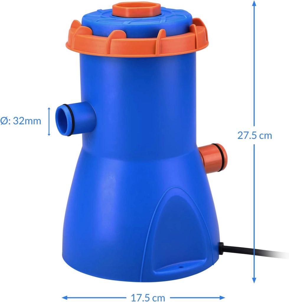 Sistema di Filtraggio a Cartuccia MZP30 Portata 2280 L/h 30 W Pompa Filtro per Piscina