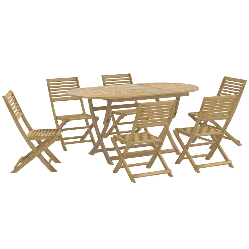 Set da Pranzo da Giardino 7 pz in Legno Massello di Acacia 3295005