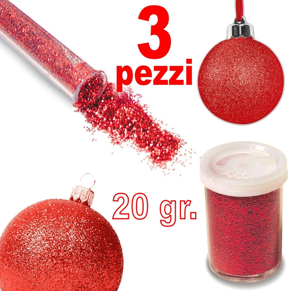 Trade Shop - 3 Porporina Glitter Grana Fine Decorazioni Pittura Natale Lavoretti Casa Scuola -