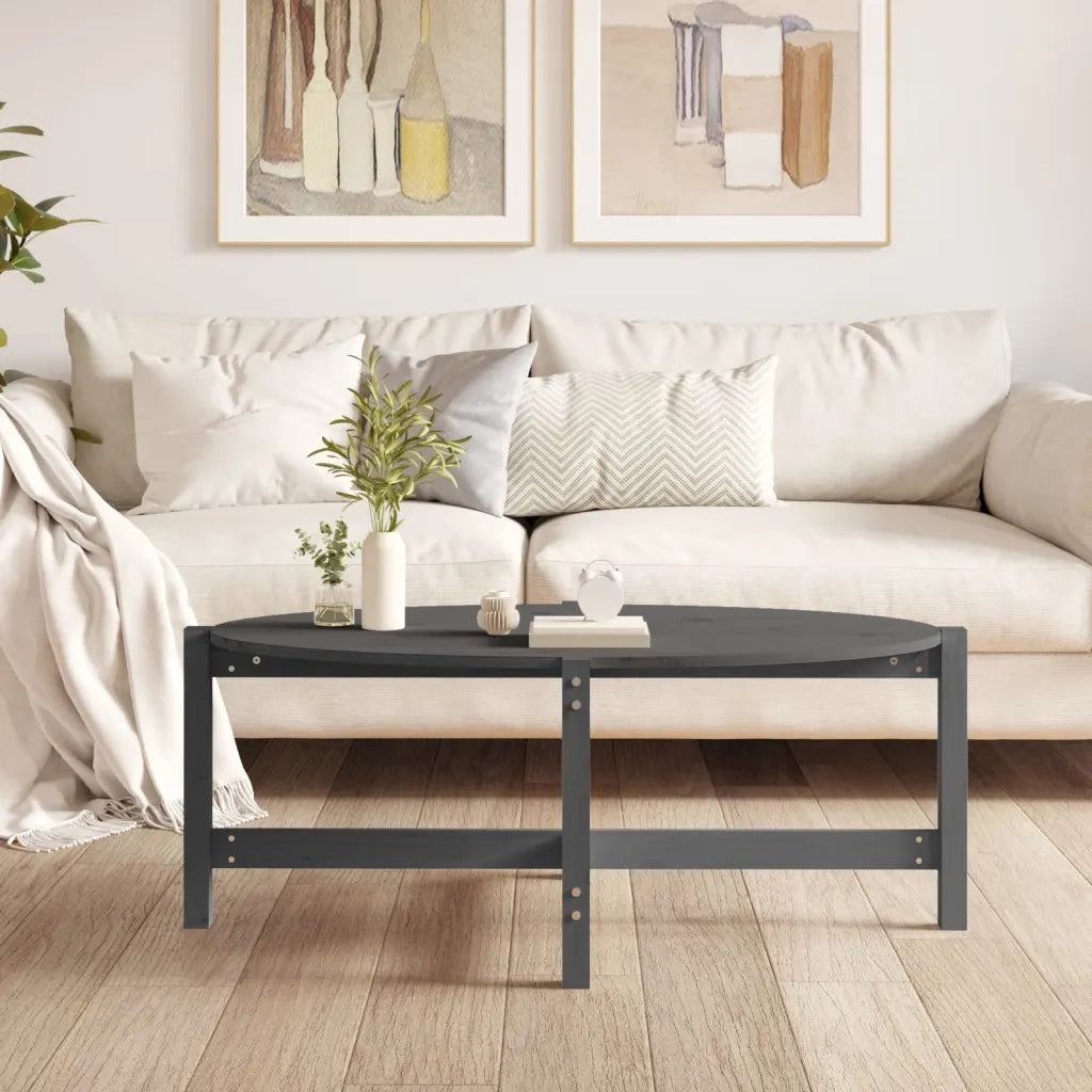 Tavolino da salotto | Tavolino da caff¨¨ | Tavolino da Soggiorno Grigio 118x63x45 cm Legno Massello di Pino