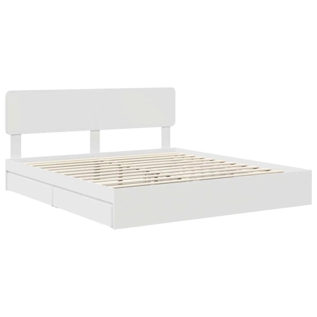 Letto con Contenitore Bianco 180 x 200 cm Legno multistrato