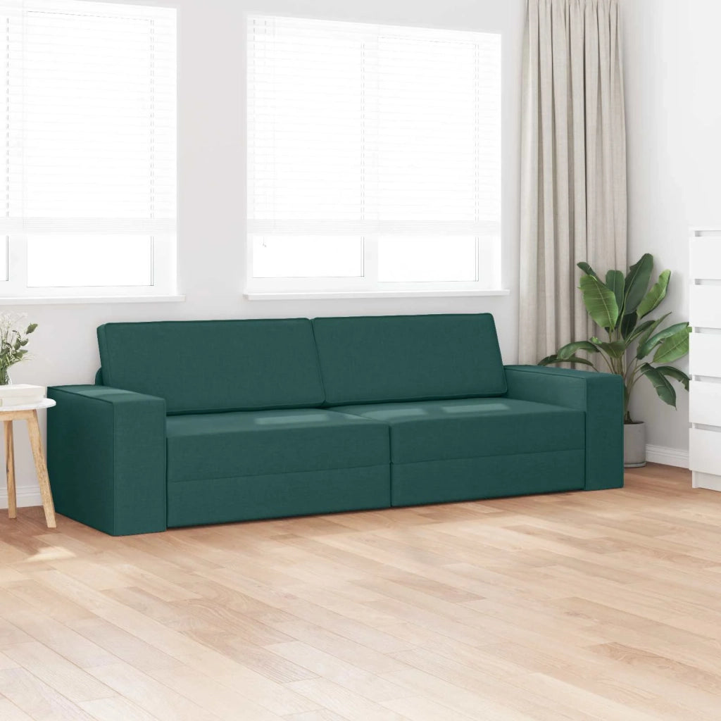 Divano letto | Sof¨¤ letto | Letto singolo Verde Scuro 245 x 78 x 77 cm Tessuto