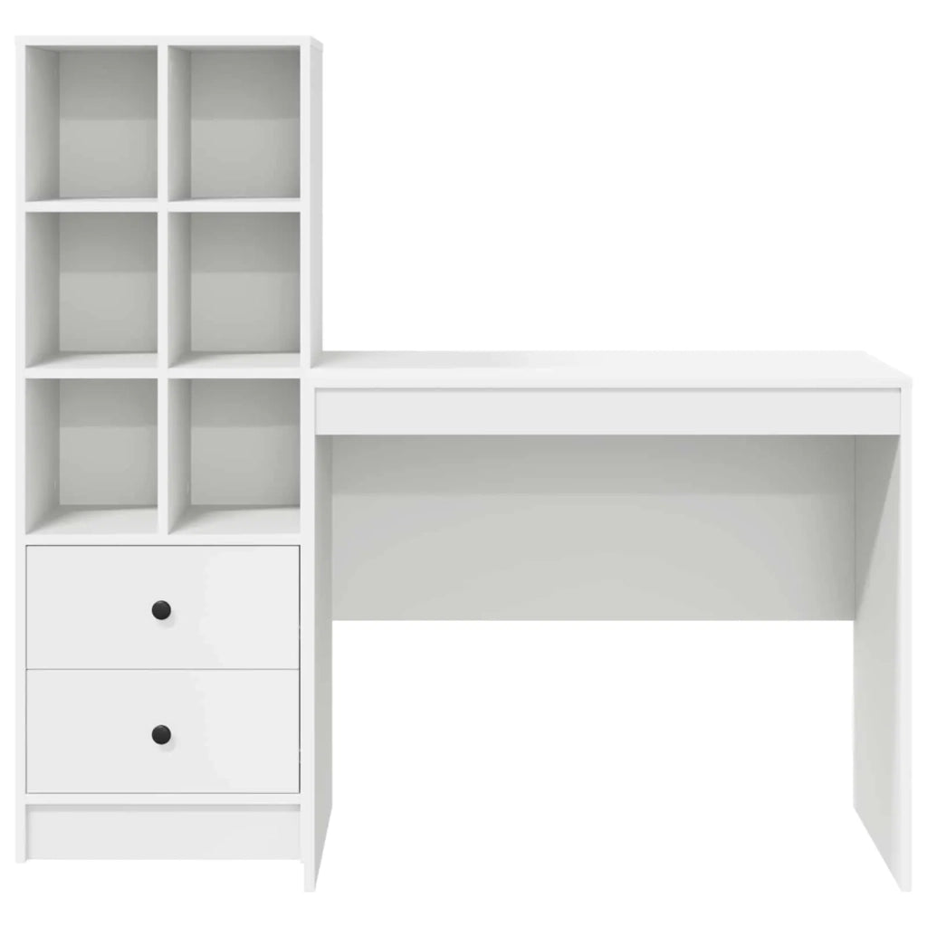 Scrivania con cassetto con lo scaffale 2 pcs Bianco 3337361
