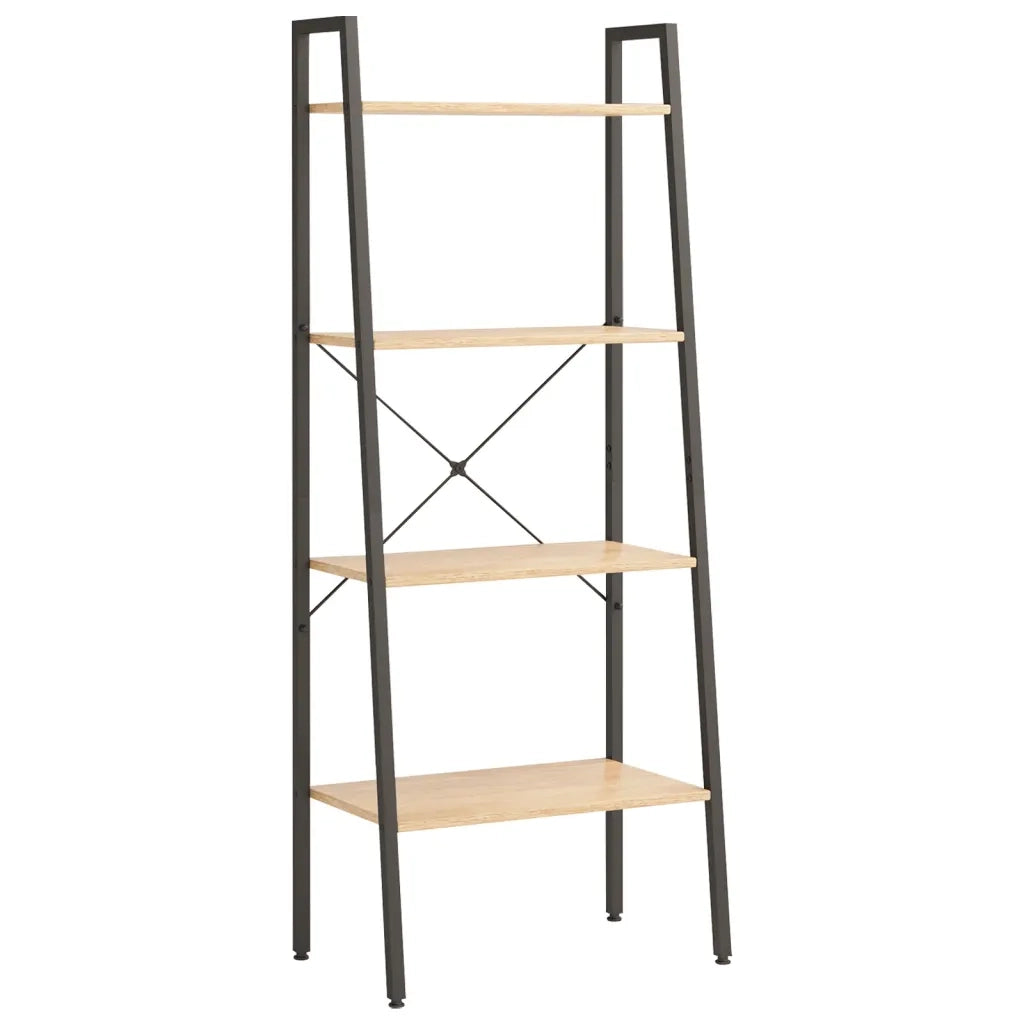 Scaffale Autoportante 4 Ripiani Marrone Chiaro Nero 56x35x140cm CFW7090766