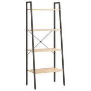 Scaffale Autoportante 4 Ripiani Marrone Chiaro Nero 56x35x140cm CFW7090766
