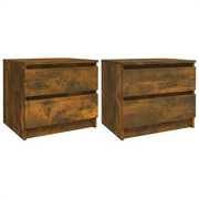 Set di 2 Comodini | Armadio da Notte | Mobiletto da notte Rovere Fumo 50x39x43,5 cm in Legno Multistrato