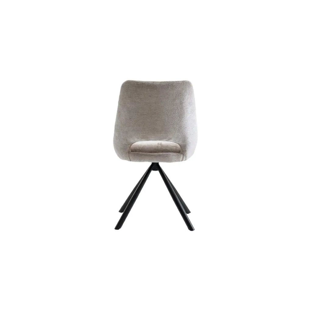 Set di 2 sedie YUMENA – Tessuto beige – Gambe in metallo – Design minimalista – Eleganza naturale e contemporanea