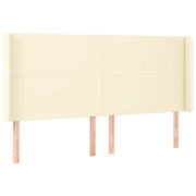 Testiera | Testata ad Orecchio Crema 183x16x118/128 cm in Similpelle