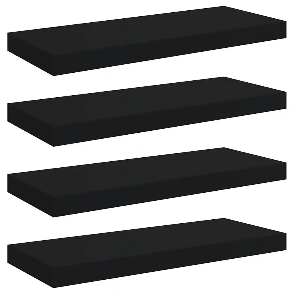 Scaffali a Parete 4 pz Neri 60x23,5x3,8 cm in MDF cod mxl 52267
