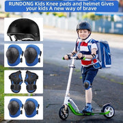 Kit di protezione per bambini, protezione per gomito, protezione per polso (protezione per ginocchio, per skateboard, pattini a rotelle, bicicletta, sport)